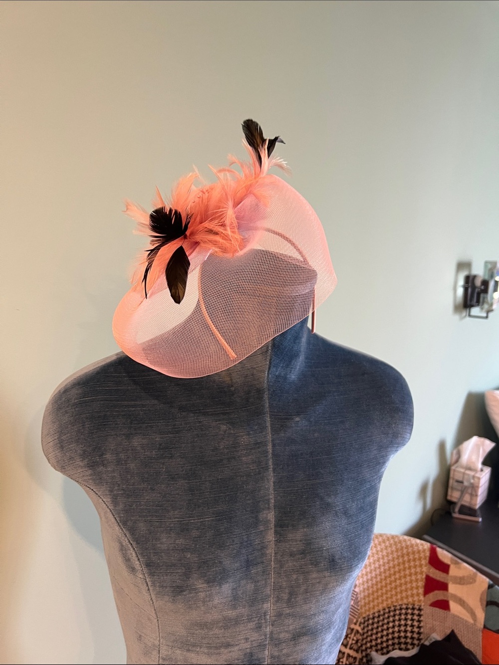 Elegant Pink Feathered Fascinator Headpiece